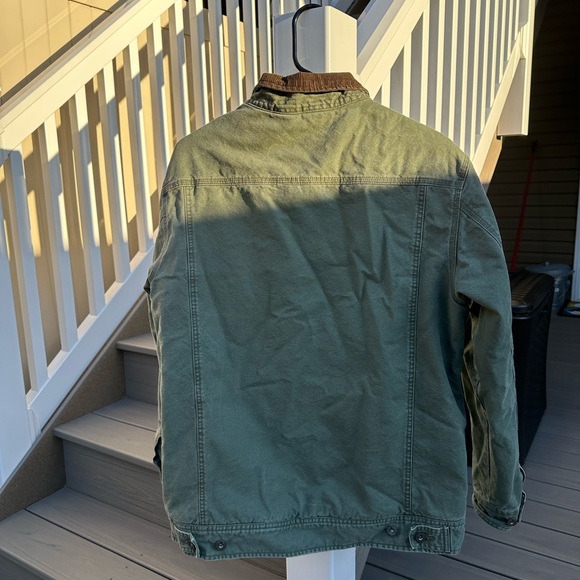 Green Woolrich Sherpa Lined Barn Jacket, 100% Cotton, size M - Picture 2 of 7